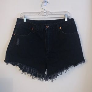 Wrangler High Waist Black Jean Shorts